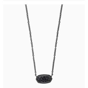 Kendra Scott Black Druzy Necklace. NWOT